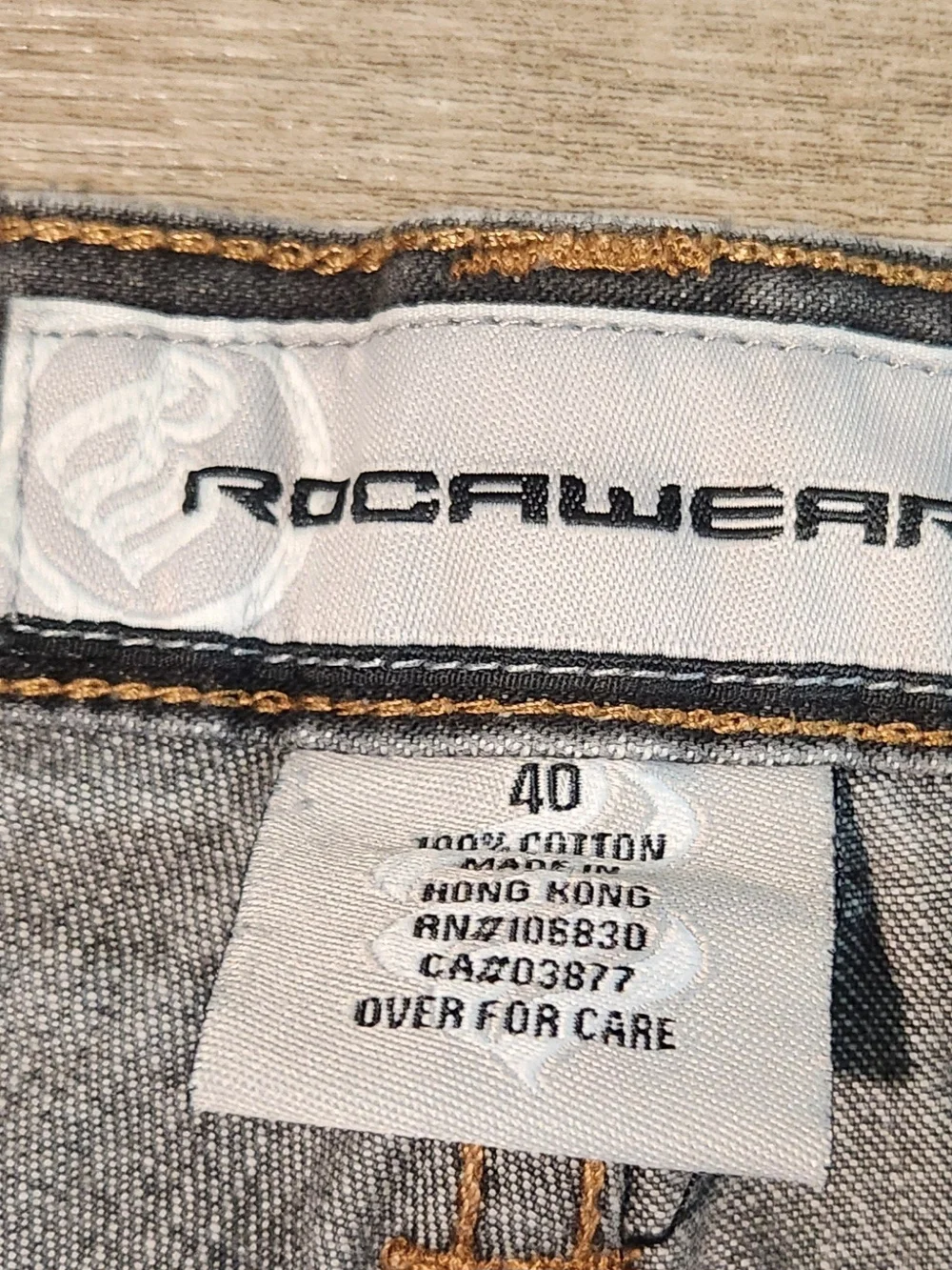 Rocawear Jeans Shorts Men 40x15 Grey Faded Y2K Grunge Baggy Hiphop Skater Vtg